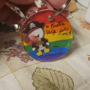 Rainbow Pride Pirate Keychain And Bell Purse Charm Key Chain